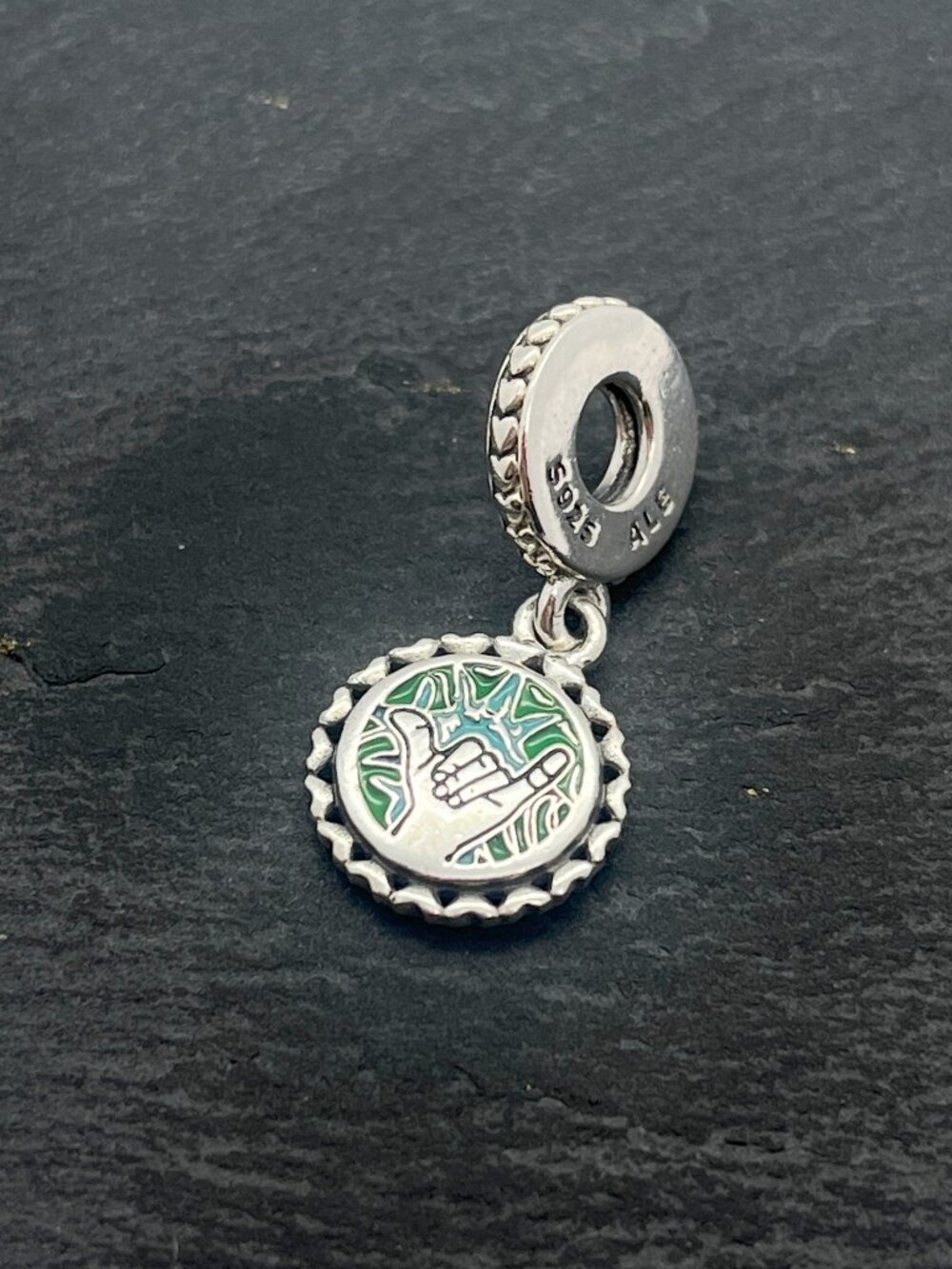 Pandora Aloha Shaka Hand Dangle Charm Sterling Silver Jewelry